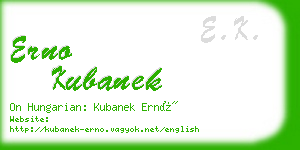 erno kubanek business card